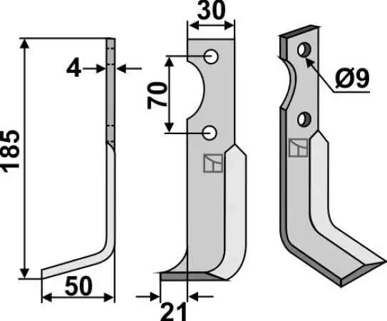Fräsmesser 185x30mm, links